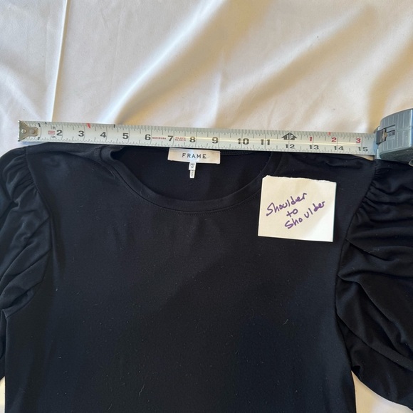 FRAME PUFF SLEEVE BLACK TOP SIZE XS - Picture 7 of 11